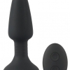 Anos - bezdrôtový, rádiový, rotačný perlový análny kužeľový vibrátor (čierny)