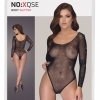 NO:XQSE - long-sleeved, shiny mesh body - black (S-L)