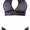 Cottelli – Čipková bralette na viazanie okolo krku a tangá bez rozkroku, čierne