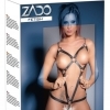 ZADO – kožené body s reťazami, otvorený rozkrok (One Size S–L)