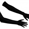 Cottelli saténové rukavice - čierne (S-L)