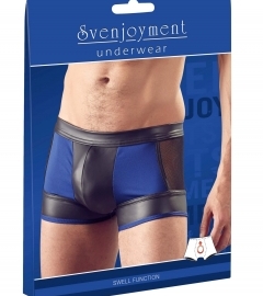 Svenjoyment - shiny boxer with fishnet insert (black-blue)