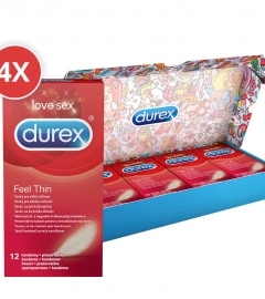 Durex Feel Thin – balík kondómov pre realistický pocit (4 x 12ks)