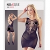 NO:XQSE - kvetinové sieťované šaty s tangami - čierne (S-L)
