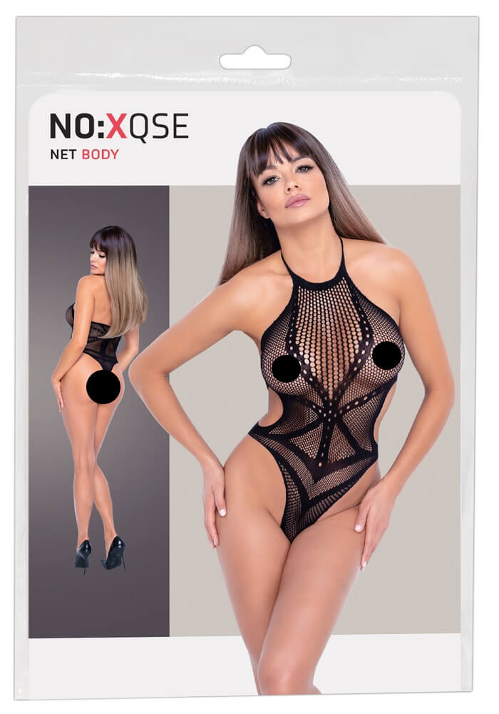E-shop NO: XQSE - cross pattern fishnet body - black (S-L)