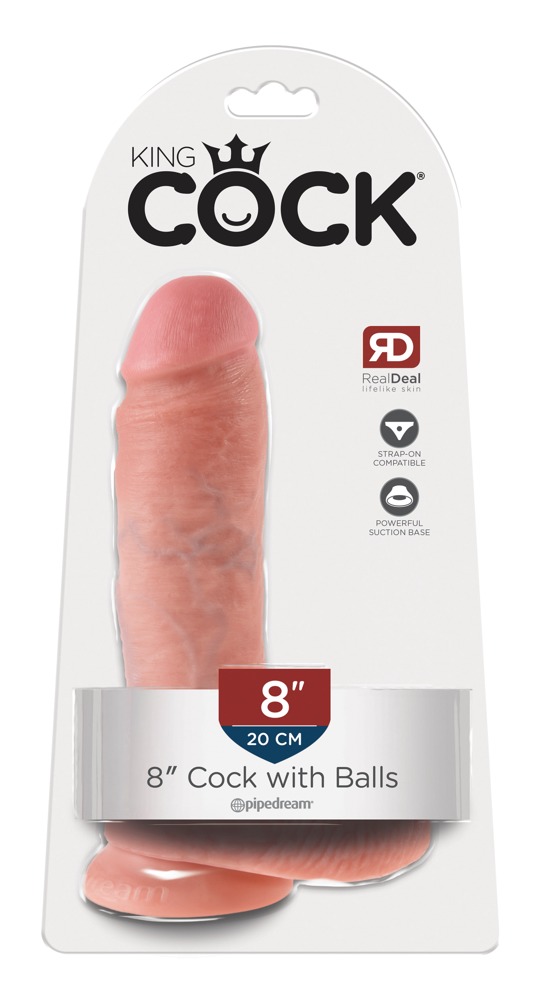 E-shop King Cock 8 dildo so semenníkmy (20 cm) - telová farba