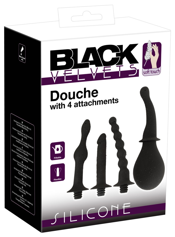 E-shop Black Velvets Silicone Douche with 4 Attachments