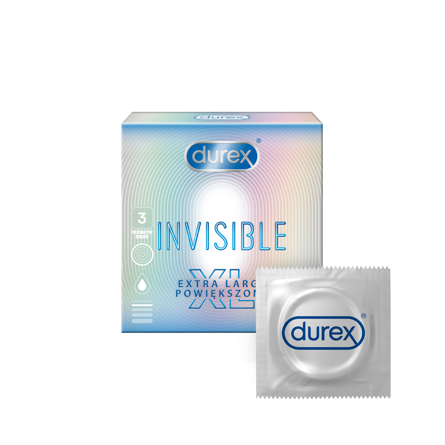 E-shop Durex Invisible XL - extra veľké kondómy (3ks)