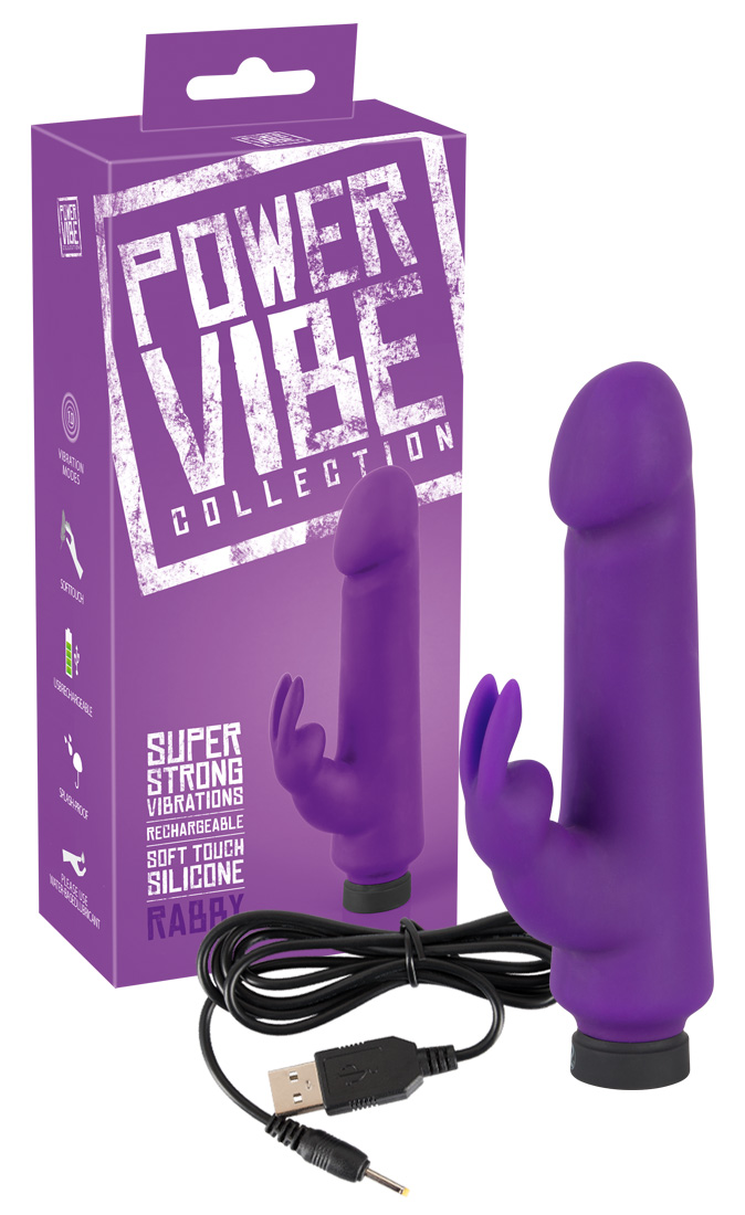 E-shop You2Toys - Power Vibe Rabby – nabíjací vibrátor s ramienkom na klitoris (tmavofialový)