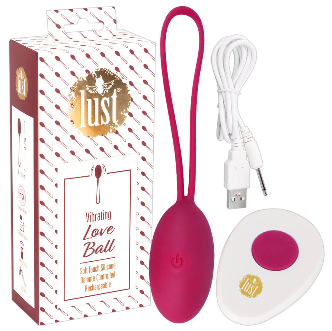 E-shop Lust Love Ball - nabíjacie vibračné vajíčko na diaľkové ovládanie (černica)