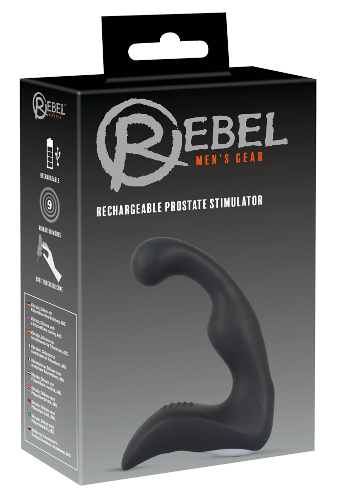 E-shop Rebel - akumulátorový vibrátor na prostatu (čierny)