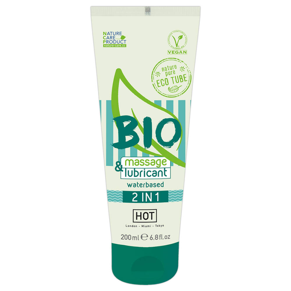 E-shop HOT Bio 2in1 – vegánsky lubrikant a masážný gél na báze vody (200ml)