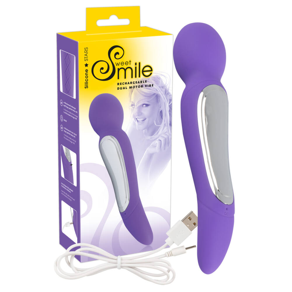E-shop SWEET SMILE Wand Dual Motor Vibe – masážny vibrátor (fialový)