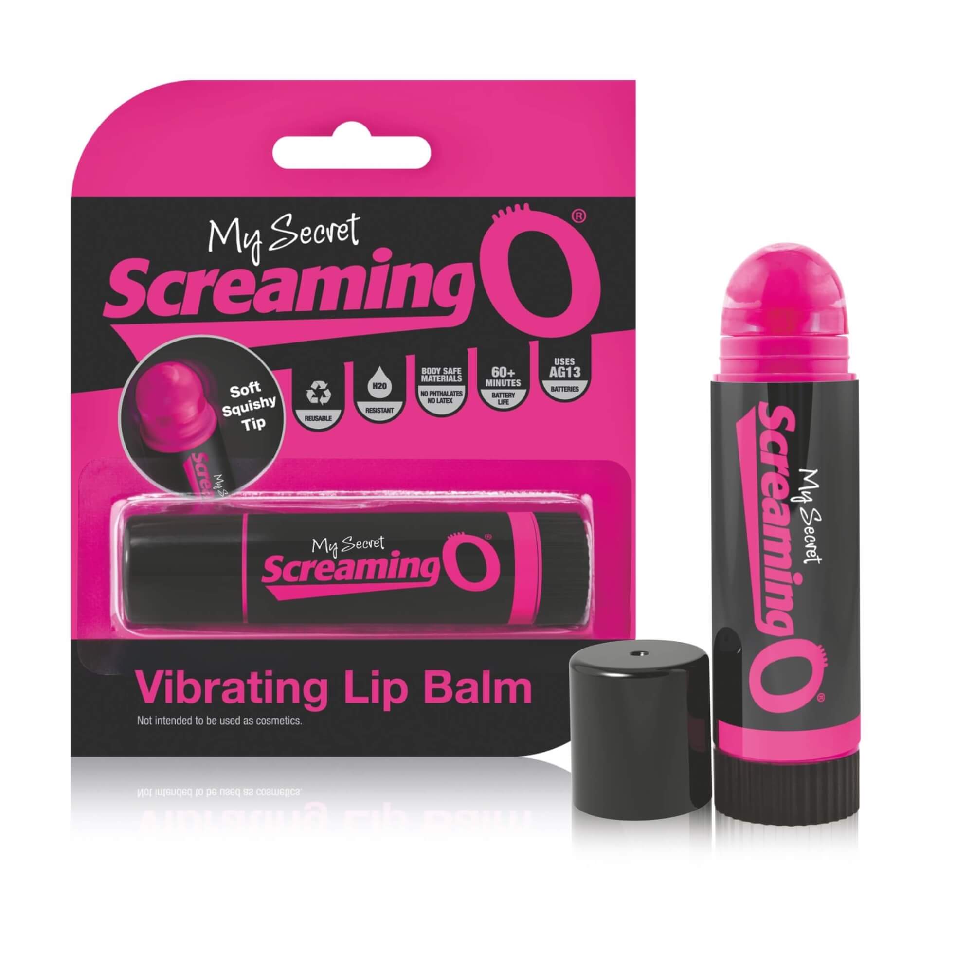E-shop My Secret Screaming O Vibrating Lip Balm – vibrátor v tvare rúžu (pink-čierny)