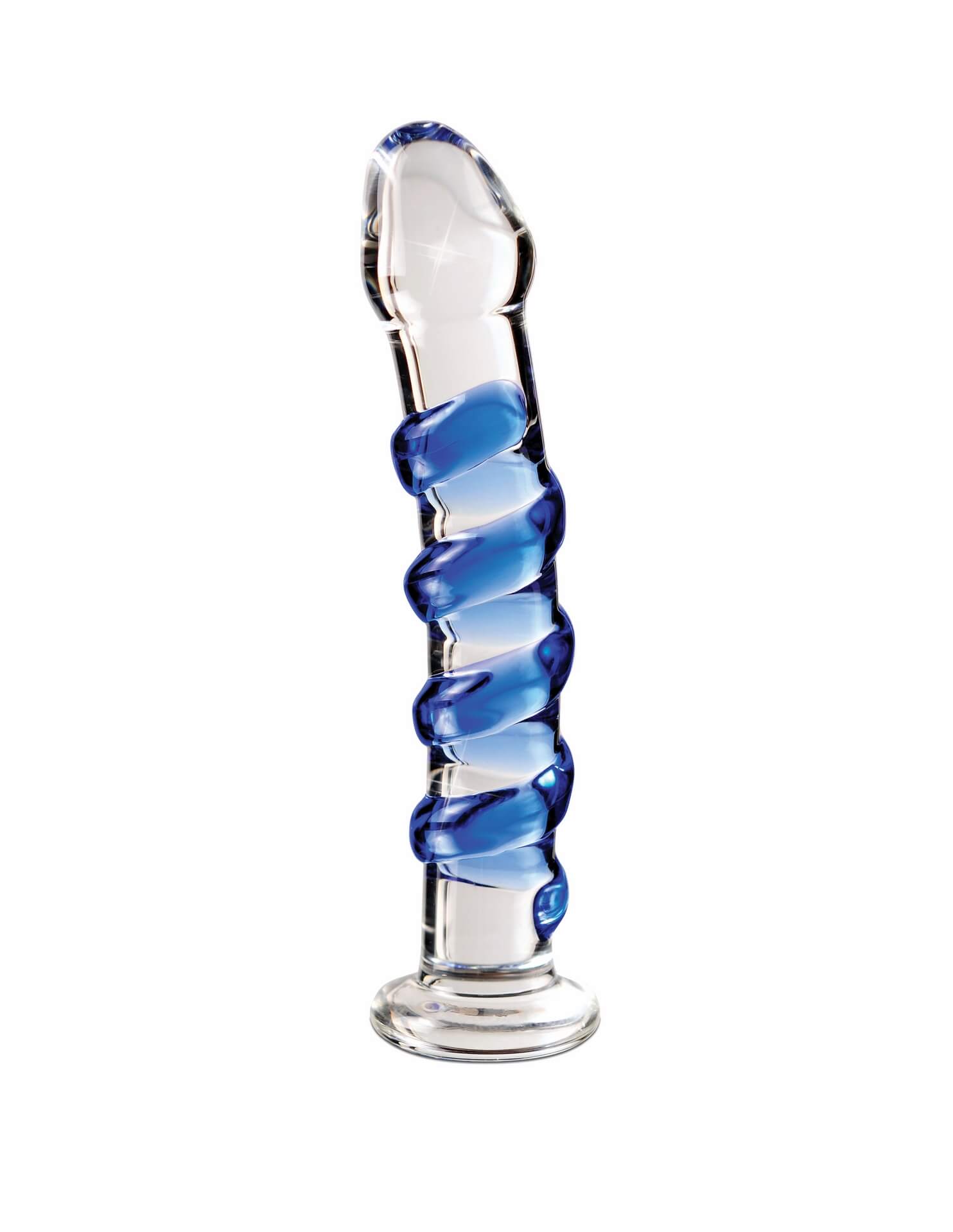 E-shop Pipedream Icicles No. 5 - sklenené špirálovité dildo (priesvitné-modré)