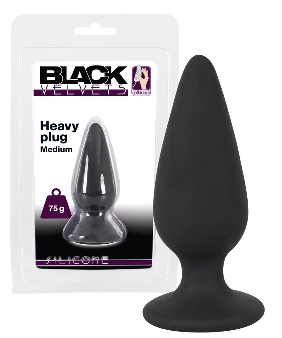 E-shop Black Velvet Heavy – 75 g-ové análne dildo (čierne)