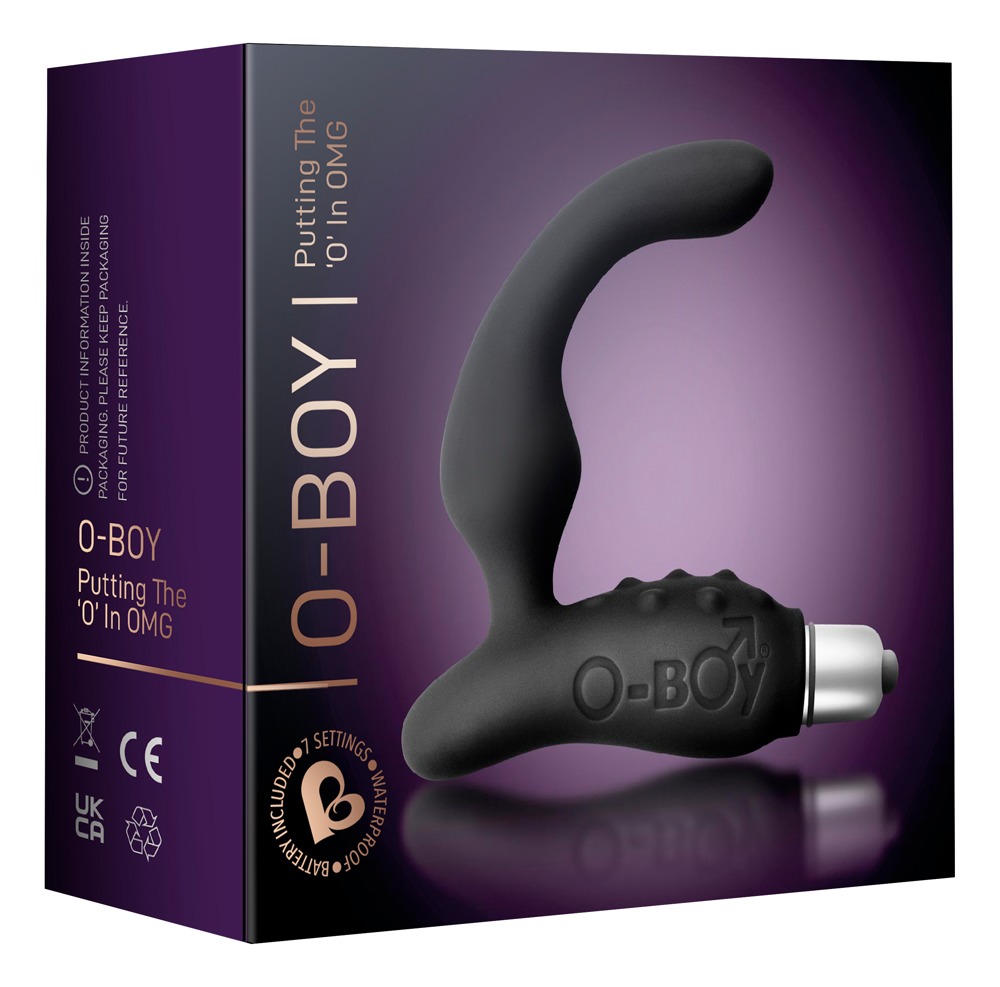 E-shop O Boy 7 - úzky silikónový vibrátor prostaty - čierny (7 rytmov)