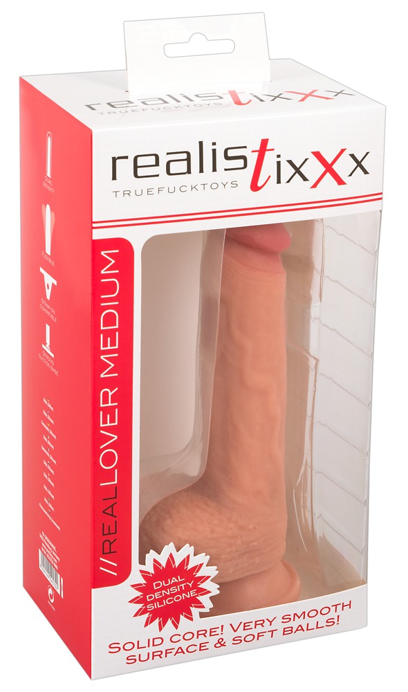 E-shop realistixxx real lover medium– realistické dildo s prísavkou (22cm) - telová farba
