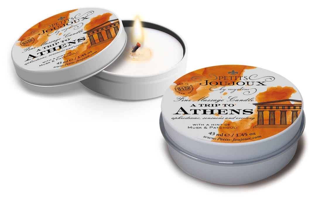 E-shop Petits Joujoux Athens - masážna sviečka - 43 ml (pižmo - pačuli)