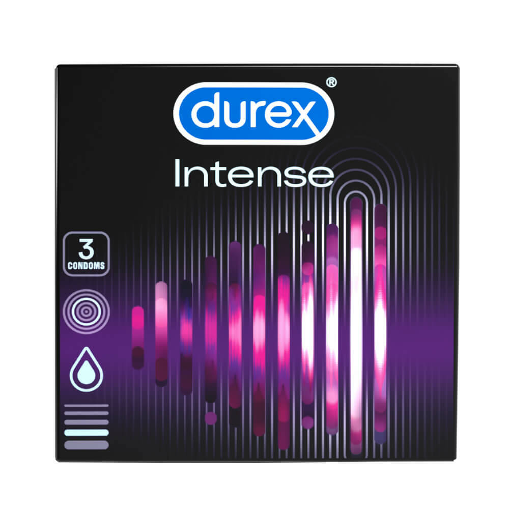 E-shop Durex Intense - vrúbkované a bodkované kondómy (3ks)