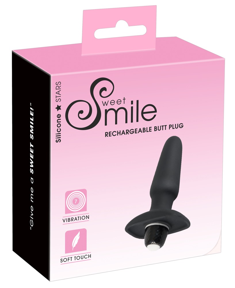 E-shop SMILE Butt Plug – nabíjací silikónový análny vibrátor (čierny)