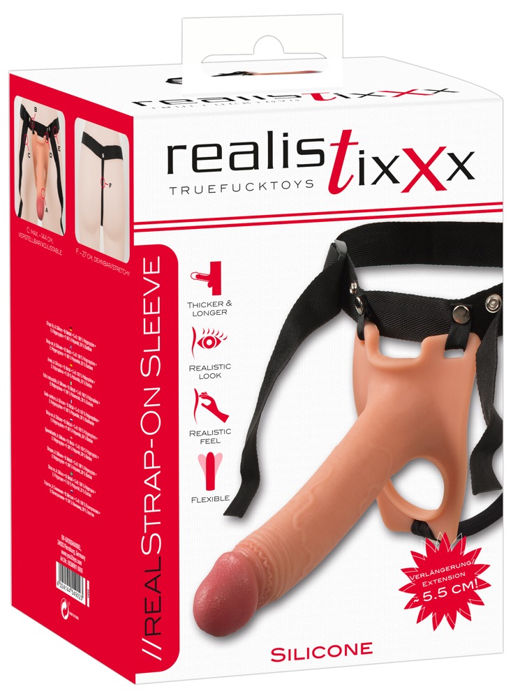 E-shop Realistixxx Strap-on – pripínacie, duté realistické dildo (telová farba)
