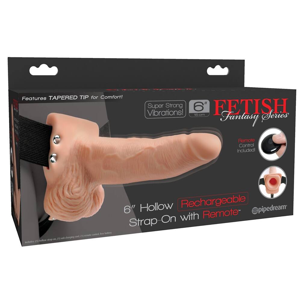 E-shop Fetish Fantasy 6" Hollow Rechargeable Strap-On with Balls