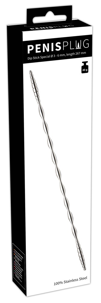 E-shop Penis connector - steel urethral dilator dildo (0.3-0.6cm) - silver