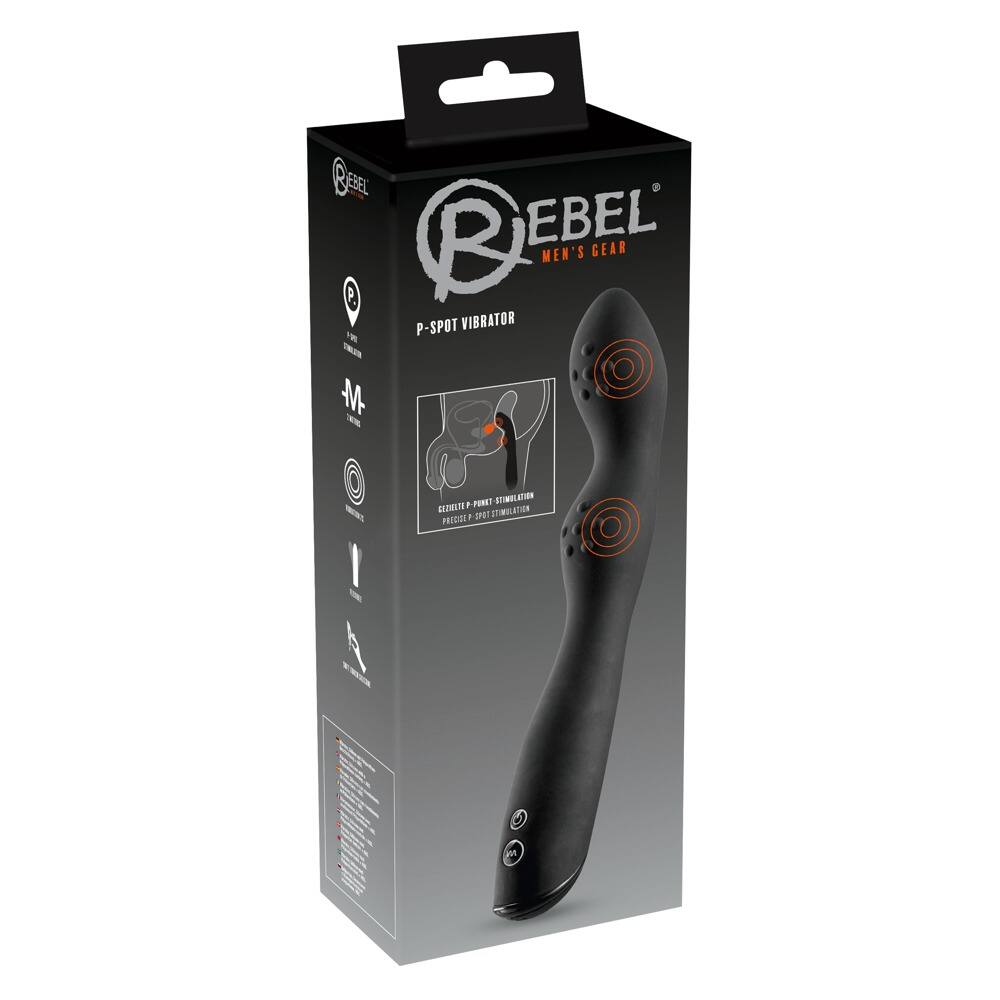 E-shop Rebel P-Spot - vibrátor na prostatu s dvoma motorčekmi (čierny)