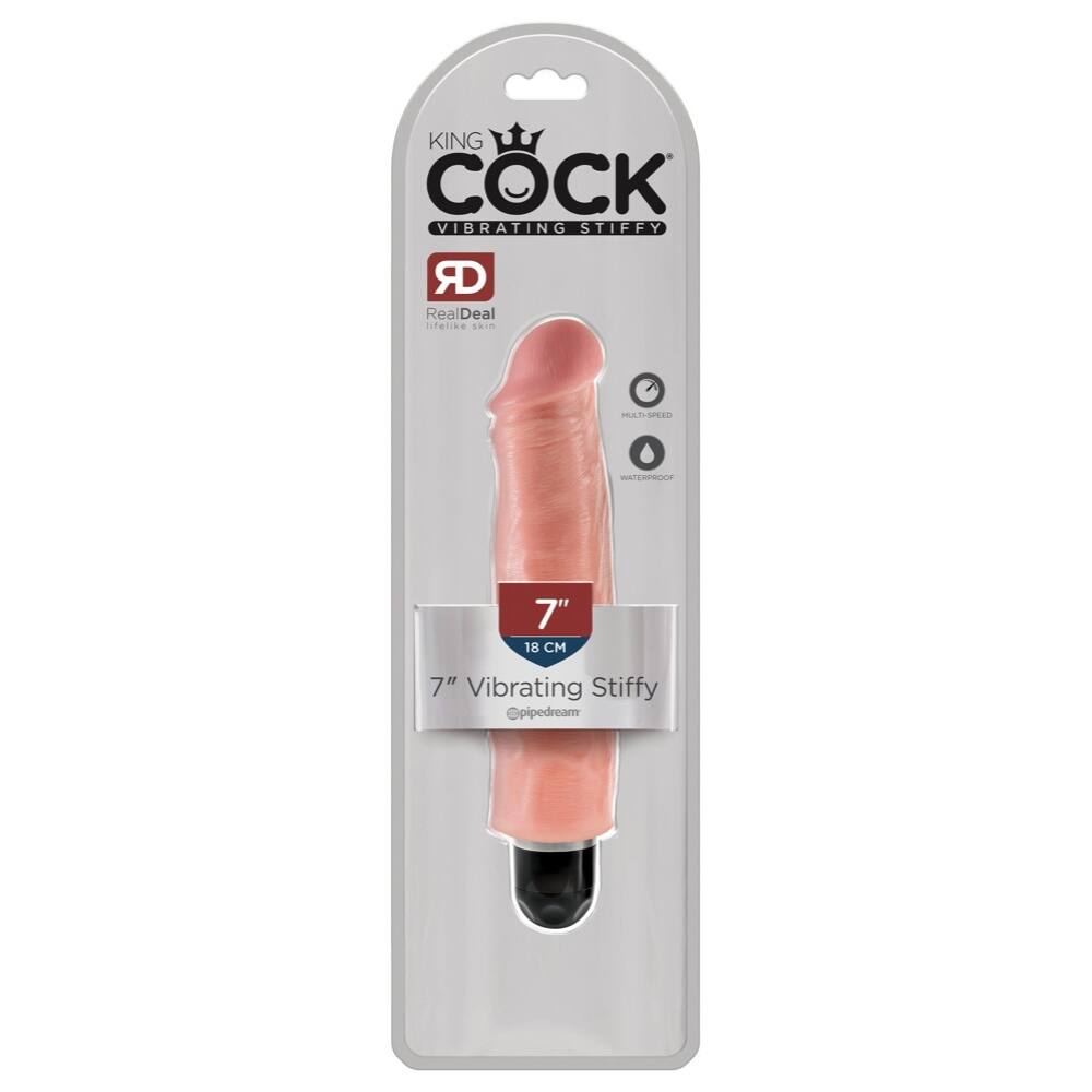 E-shop Pipedream King Cock 7″ Vibrating Stiffy - vodotesný, realistický vibrátor (18cm) - telová farba