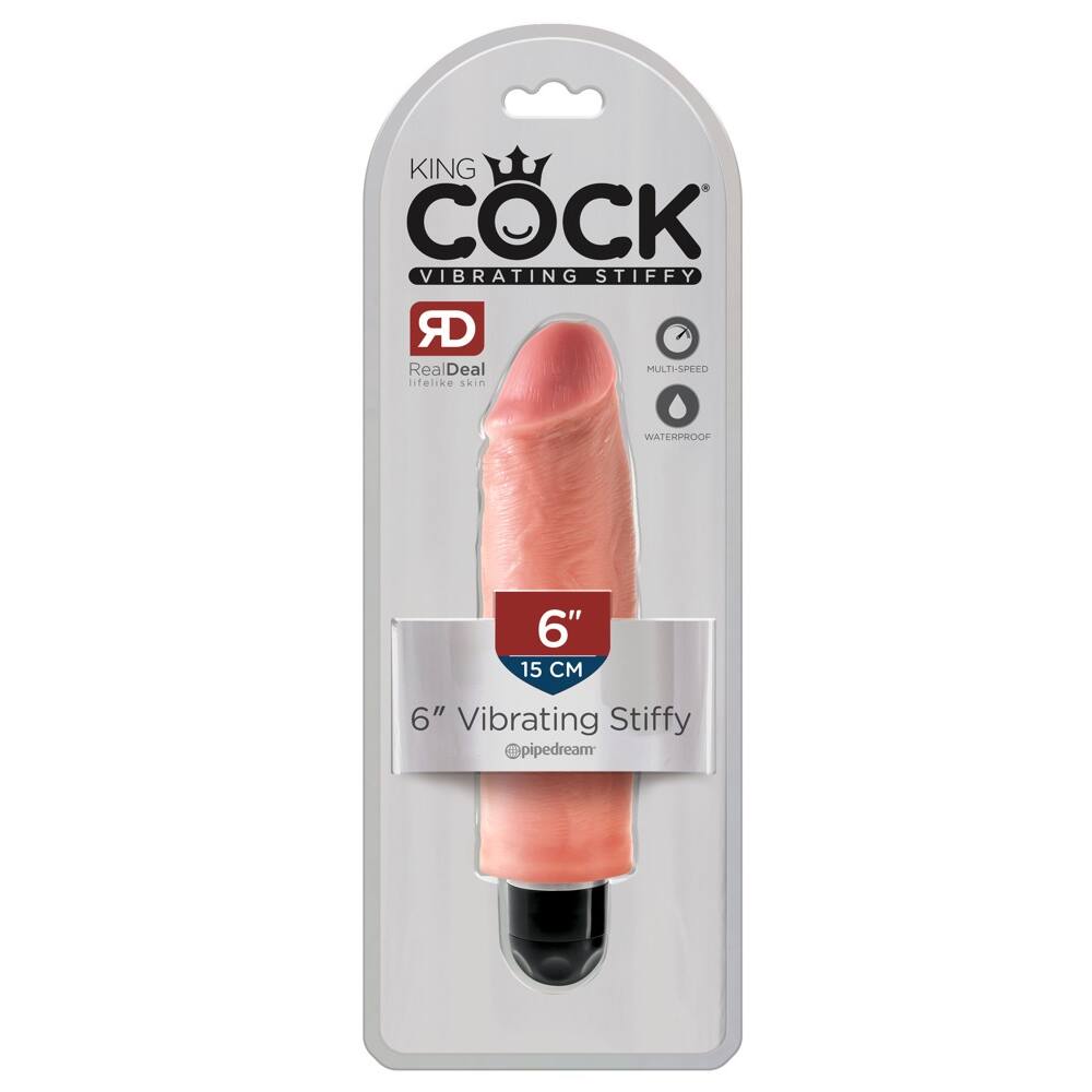 E-shop Pipedream King Cock 6″ Vibrating Stiffy - vodotesný, realistický vibrátor (15cm) - telová farba