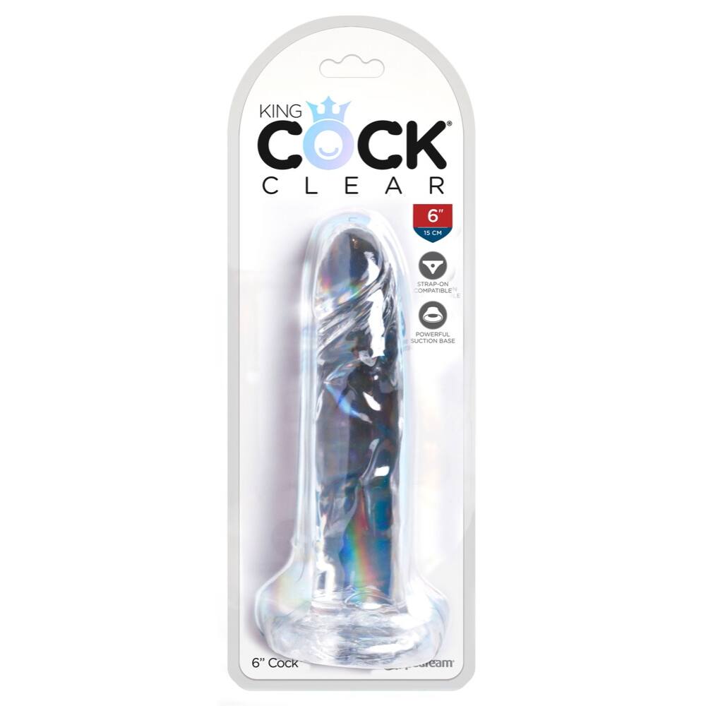 E-shop King Cock Clear 6 - adhesive dildo (15cm)