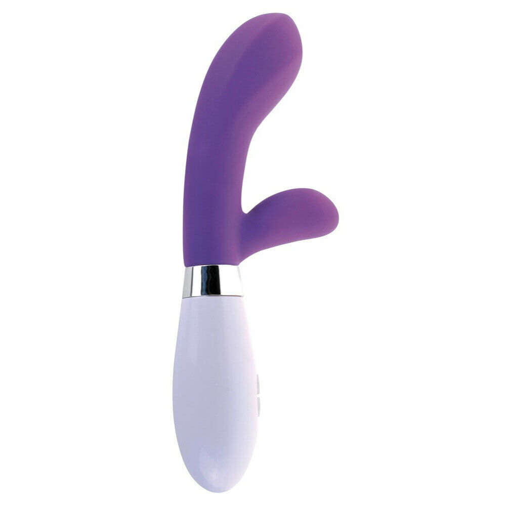 E-shop Classix Silicone - vodotesný vibrátor na bod G s ramienkom na klitoris (fialový)