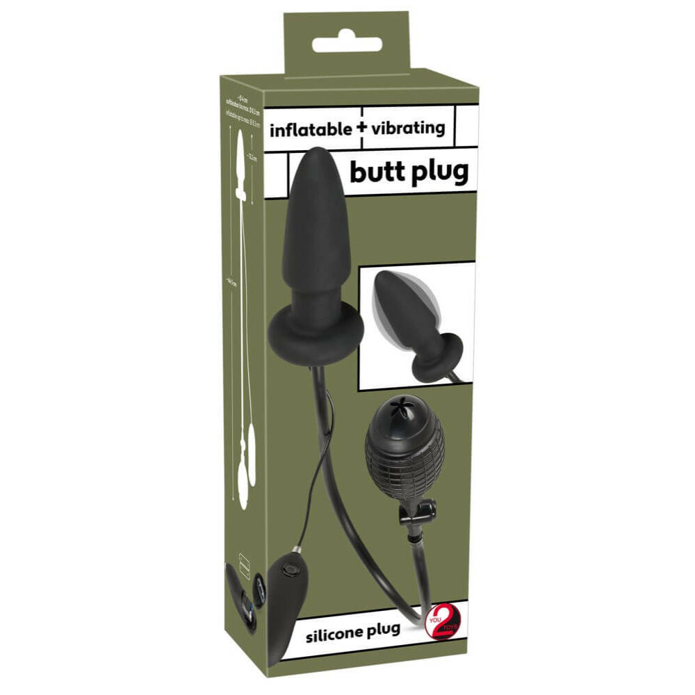 E-shop You2Toys Inflatable vibrating butt plug – nafukovací vibrátor na análne rozširovanie (čierny)