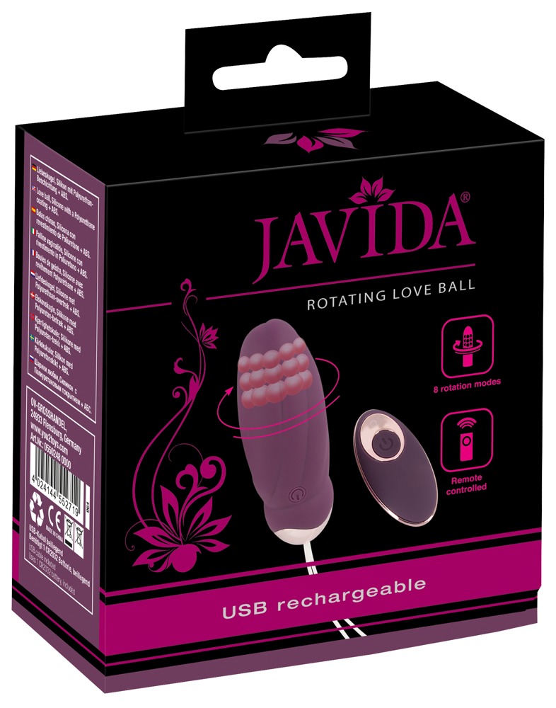E-shop Javida - nabíjacie, rotačné, korálkové vibračné vajíčko (fialové)