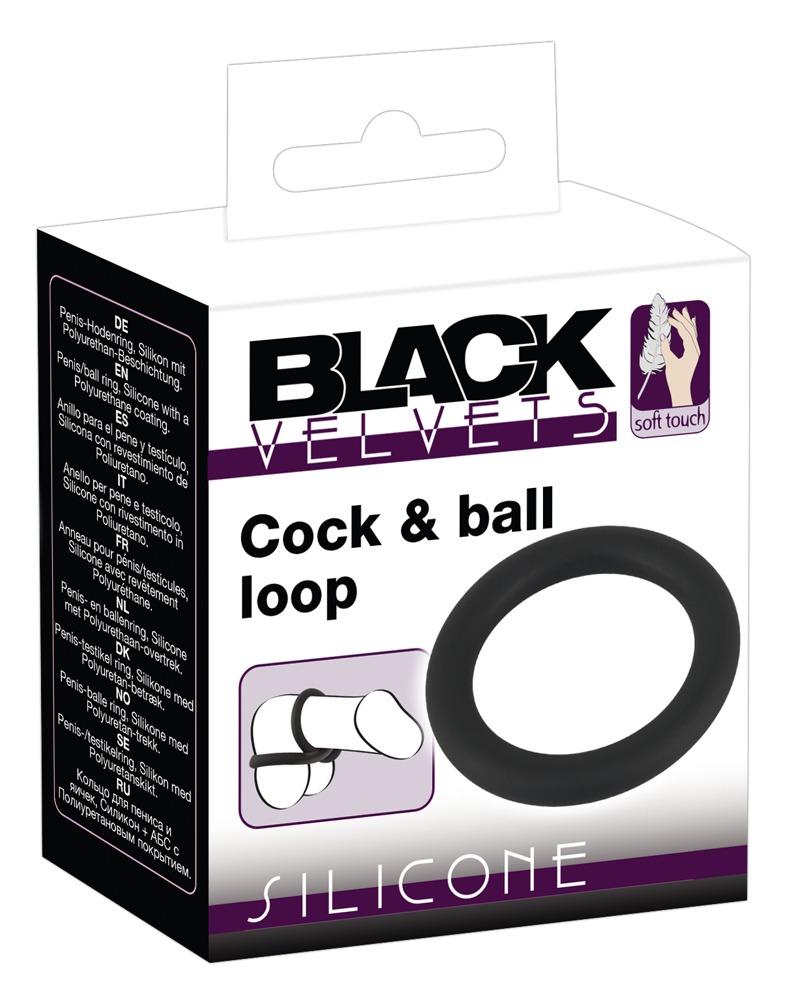 E-shop Black Velvet - silicone penis ring (black) - 5cm