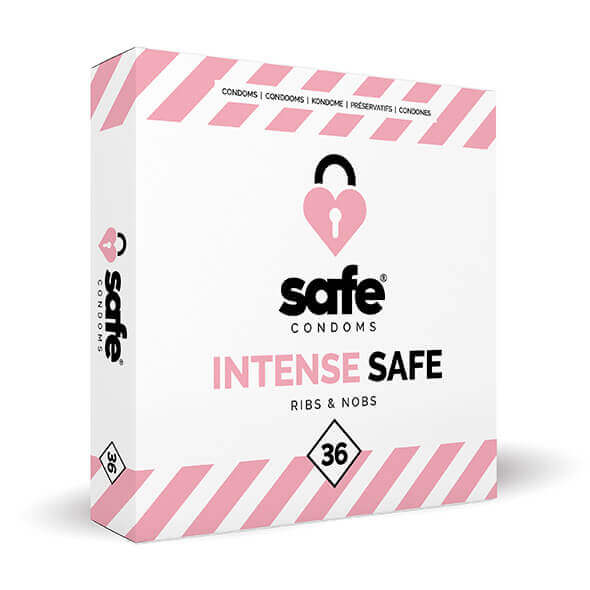 E-shop SAFE Intense Safe - vrúbkované a bodkované kondómy (36ks)