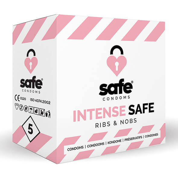 E-shop SAFE Intense Safe - vrúbkované a bodkované kondómy (5ks)