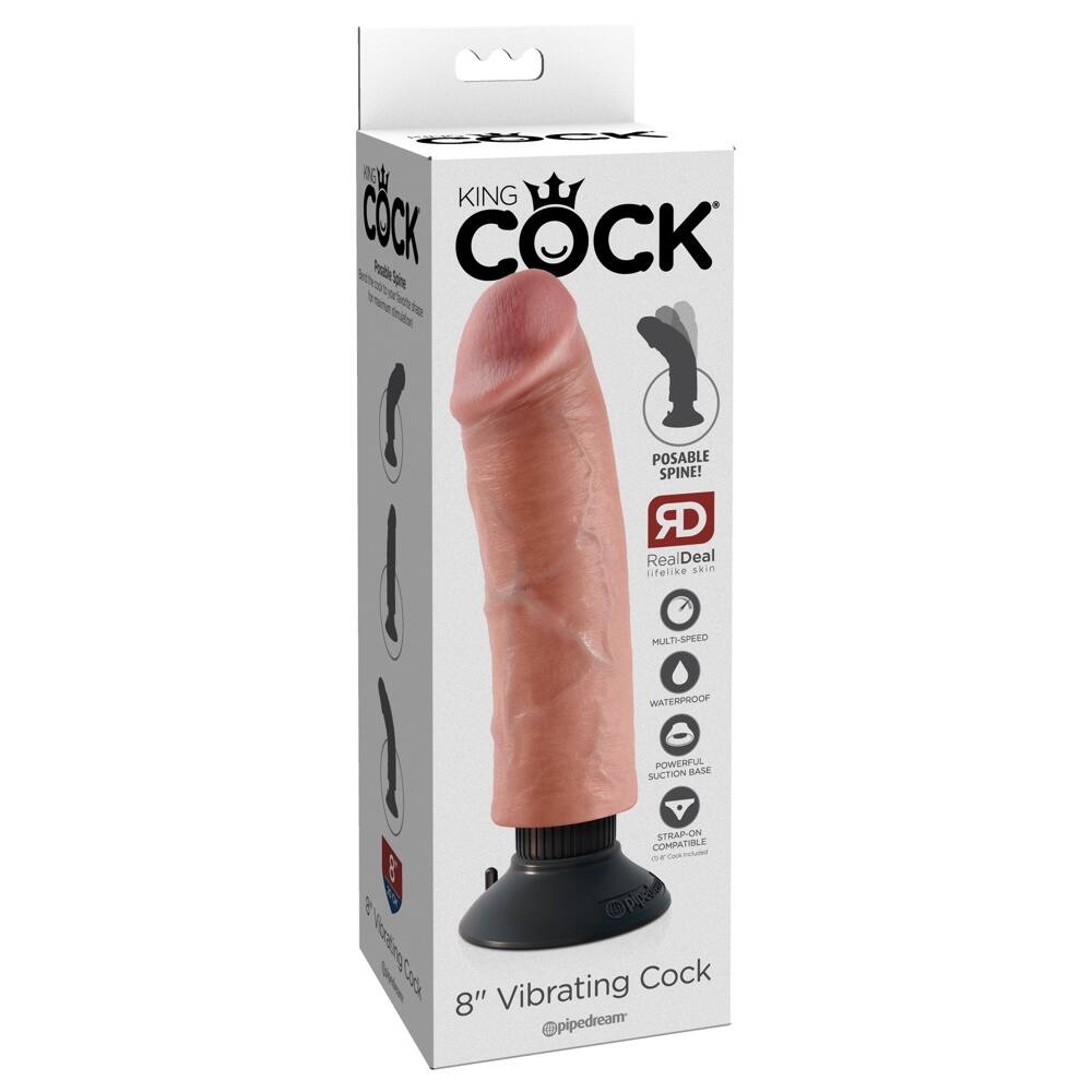 E-shop King Cock 8 - ohybný, realistický vibrátor (25 cm)