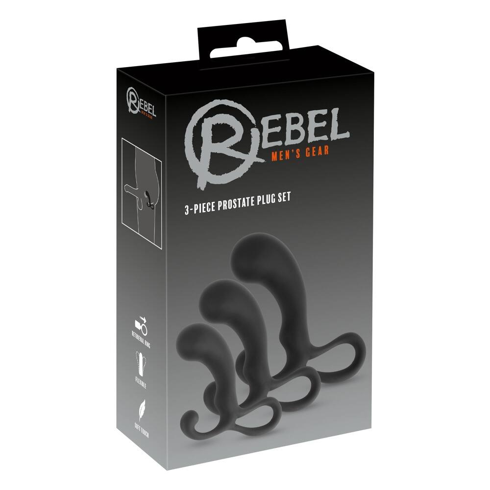 E-shop Rebel - 3-Piece Prostate Dildo Set (Black)
