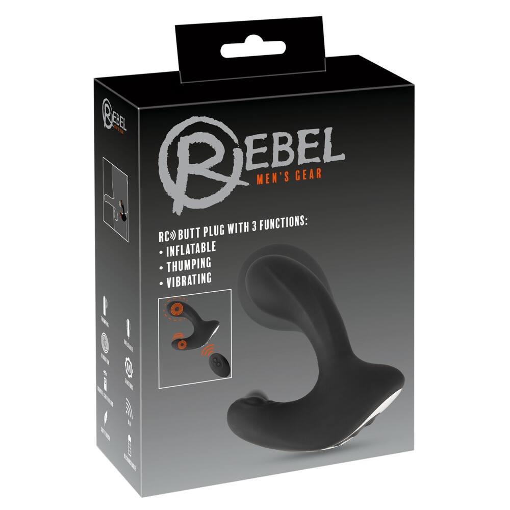 E-shop Rebel RC - cordless, radio-pumped anal vibrator (black)